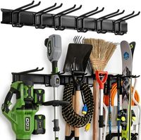 Organizador de Herramientas Resistente para Garaje y Jardín, Soporte de Pared para Almacenamiento de Herramientas de Garaje, 48 Pulgadas, para Rastrillos y Sillas Plegables