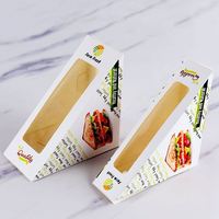 Emballage de sandwich en gros, papier kraft blanc, emballage alimentaire jetable personnalisé, emballage de pain pour le petit-déjeuner, boîte à sandwich