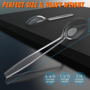 Rõ ràng PP trái cây thiết kế dùng một lần trong suốt tái sử dụng cắm trại muỗng ngã ba thủ công phong cách - Product Image 3