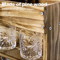 Étagère à alcool en bois avec support pour bouteilles, verres à pied, support pour whisky, rangement pour verres à vin, support mural pour verres à vin