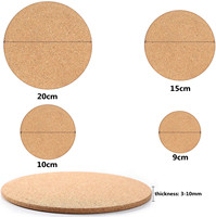 Dessous de plat isolants personnalisés tapis en bois porte-pot liège blanc tapis de base rond sous-verres absorbables verre à vin maison bar fête