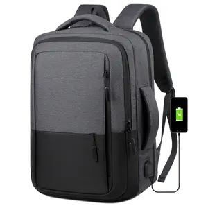 Erkekler için dizüstü bilgisayar seyahat sırt çantası usb şarj fonksiyonel kolej iş 15.6 inç polyester eğlence moda akıllı çanta seyahat