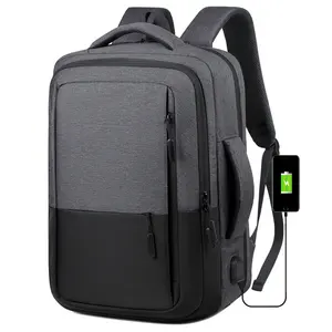 Voyage ordinateur portable sac à dos pour hommes usb charge fonctionnel collège affaires 15.6 pouces polyester loisirs mode sac intelligent voyage