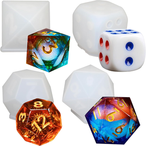 Large Silicone Dice Mold for Resin Casting Polyhedral DND Dice, DIY Candles Plaster Dices Making Board Games Home Decor - Product Image 2