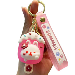 Cartoon Soft Plush Plushie Doll Keyring <strong>Cool</strong> OEM <strong>Custom</strong> Logo 3D/2D Silicone Soft PVC Rubber <strong>Keychain</strong> - Product Image 1
