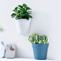Pot de fleurs en plastique suspendu, en forme de demi-cercle, décoration de maison, bac à plantes, jardinières