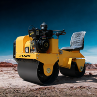 Vente Chaude Compacteur Vibratoire à Double Tambour, Mini-Compacteur d'Asphalte à Moteur, Matériel de Construction Routière