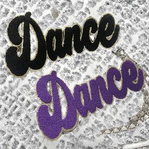 Wholesale Handmade Chenille Patch for Hoodies Colorful Iron-on Dance Letters PVC <b>Fabric</b> Applied to Clothes - Product Image 2