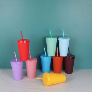 Gobelet en plastique PP de qualité alimentaire, coloré, écologique, avec paille, grande capacité 24oz, portable pour l'extérieur - Product Image 3