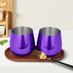 Tùy Chỉnh 15Oz Cách Điện Rượu Vang Cốc Màu Tím Uống Thép Không Gỉ 304 Trứng Hình Cốc Cốc Đặt <span class=keywords><strong>450Ml</strong></span> Cho Đảng Thanh Nhà Sử Dụng - Product Image 2