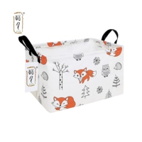 Panier à linge pliable rectangulaire en coton KUYUE, panier en toile imperméable pour la chambre des enfants, le bureau, les vêtements - Idée cadeau parfaite