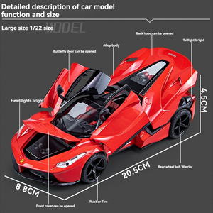 Modelo de coche fundido a presión 1:22 <span class=keywords><strong>Rafa</strong></span> con sonido y luz, puerta de retroceso abierta, decorar coleccionar modo de coche de metal - Product Image 3