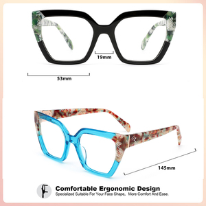 <span class=keywords><strong>Occhiali</strong></span> da vista stile Vintage donna Cat Eye <span class=keywords><strong>occhiali</strong></span> da vista spessi acetato colorato grandi dimensioni montature ottiche comode - Product Image 2