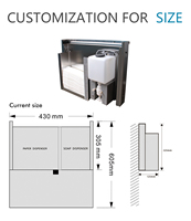 Sèche-mains automatique mural en acier inoxydable sans contact, distributeur de papier hygiénique, armoire de toilette avec miroir