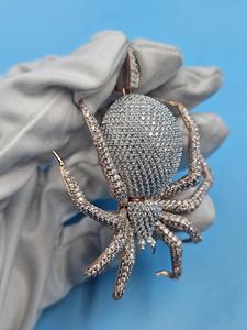 Colgante de Araña Iced Out con Moissanita VVS Color D, Plata de Ley 925, Amuleto de Lujo Unisex - Product Image 2