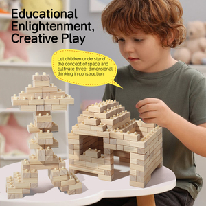 Haute qualité en bois enfants forme empilable architecte blocs de construction ensembles <span class=keywords><strong>jeu</strong></span> éducatif bricolage activité jouets pour enfants garçons filles - Product Image 5