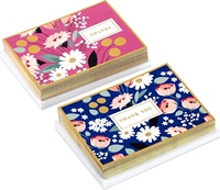 Carte de remerciement florale personnalisée Impression UV Carte d'invitation de voeux Notes de remerciement avec enveloppes pour mariage