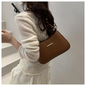 Bolso de hombro con cierre de cremallera para primavera y otoño, nuevo bolso elegante de color sólido para mujer, bolsos de moda sencillos de PU - Product Image 6