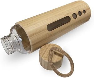 2026 <b>Hot</b> Selling 500ml Adults Hiking Gift Eco-Friendly Transparent Bio Degradable High Borosilicate Glass Tumbler Bamboo Lid - Product Image 3