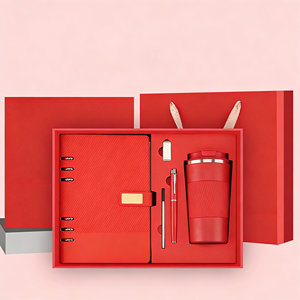 Custom Logo Corporate Promotional Wholesale Luxury Business A5 PU Leather <b>Notebook</b> with <b>Pen</b> Stainless Steel Tumbler USB Gift <b>Set</b> - Product Image 3
