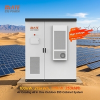 Sistema de Almacenamiento de Energía con Batería LifePO4 de Alto Voltaje MATE, Gabinete de 100kW 215kWh 125kW 253kWh BESS con Refrigeración por Aire para Sistemas Fuera de la Red