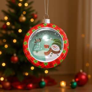 Homeera Decorative Ornament 13.5x7cm Round Iron Christmas Ball Festival Tree Decoration - Product Image 2