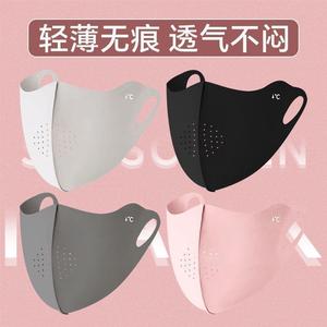 Masque de protection solaire sans couture pour femmes, respirant, en soie glacée, protection UV intégrale du visage, masque de sport pour activités de plein air - Product Image 4