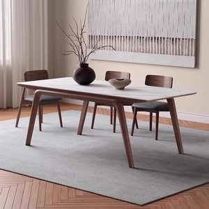 Bàn ăn gỗ nguyên khối kiểu Pháp cổ điển với bốn ghế kết hợp Căn hộ đơn giản cao cấp Biệt thự Bàn tròn - Product Image 2