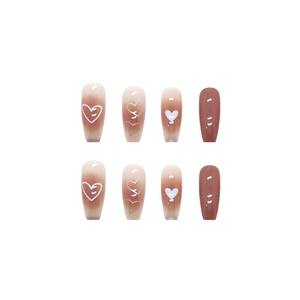 Suministros de <span class=keywords><strong>uñas</strong></span> Productos de belleza Prensa en las <span class=keywords><strong>uñas</strong></span> Venta al por mayor Corazón <span class=keywords><strong>blanco</strong></span> Glod Gradiente <span class=keywords><strong>Rosa</strong></span> Usable Puntas de <span class=keywords><strong>uñas</strong></span> acrílicas artificiales - Product Image 5