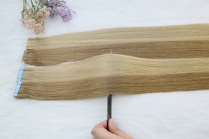 Cinta de cabello humano virgen rusa personalizada en varios colores y longitudes Extensiones de cabello doble dibujado para minoristas y tiendas en línea - Product Image 2