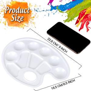 <span class=keywords><strong>Paleta</strong></span> de pintura al óleo de dibujo de forma de pie de material plástico para estudiante de artista - Product Image 3