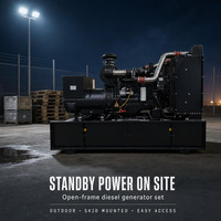Generator Diesel Industri Tipe Silent Open Frame Mesin Auto Start DC AVR 50/60Hz 380-480V Dengan ATS