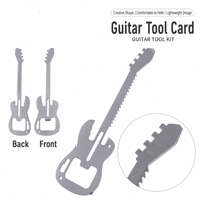 Carte multi-outils en forme de guitare, acier inoxydable 420J2, outil multifonction portable de poche pour le camping en plein air et les voyages