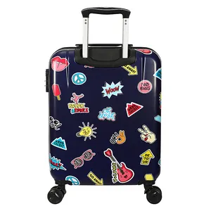 ABS drawbar Suitcase 20"/24"/28" size High quality printed travel bag ABS Hard edged lightweight suitcase with tsa lock