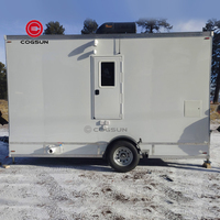 Mobile extérieur luxe Portable salles de bains toilettes remorque Portable Camping toilette caisse en bois pièces de rechange gratuites modèle 3D conception