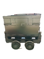 Prix usine Zlinktric Chariot minier fermé MGC2-6, chariot de mine à boîte fixe avec pompe à roulement pour le transport de minerai en tunnel (510 kg) Garantie 1 an