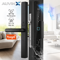 Cerradura Inteligente Auvinx OEM ODM con Reconocimiento Facial, Huella Digital y Contraseña, Resistente al Agua, Diseño Delgado, Compatible con Tuya Smart