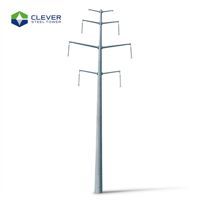 Tour monopoteau en acier galvanisé à chaud de 30 m pour les projets de lignes de transmission aériennes haute tension dans les zones côtières et humides
