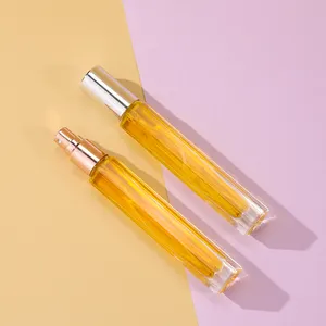 Botellas de perfume árabe de lujo con tapa dorada, Mini atomizador recargable portátil, botella de vidrio de Perfume en aerosol de viaje vacía