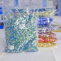 Pujiang Yantuo 14400 Strass en vrac en verre cristal AB à dos plat, non thermocollants, découpés, 1 sac, sans plomb