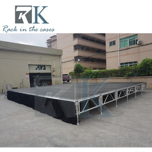 เวทีอลูมิเนียมพร้อมบันไดและราวกันตกสำหรับงานกลางแจ้ง แท่นเวทีแบบพกพา - Product Image 3