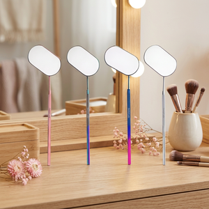 Juego de Espejos de Maquillaje de Mano con Aumento 3X, Ovalados y de Doble Cara, 4 Piezas, Acabado Cromado, Mango de Acero Inoxidable, Opciones Multicolor - Product Image 2