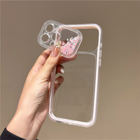 Coque de téléphone Dreamy Simple avec lentille amovible effet sable mouvant pour iPhone 18 17 Pro Max 16 15 14 13, protection transparente à paillettes irisées
