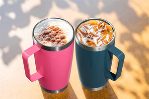 Tazza da 20 once con coperchio e cannuccia, tazza da caffè da viaggio isolata con manico, tazza da viaggio sottovuoto a doppia parete in acciaio inossidabile Tum - Product Image 5