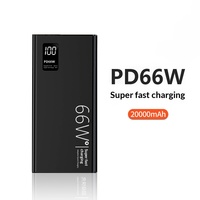 Banco de Energía de Carga Súper Rápida de 66W, 20000mAh de Gran Capacidad, Carga Rápida Bidireccional QC, Cargador Portátil con Logotipo Personalizado