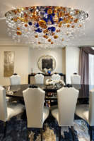Lustre Moderne en Verre Boule d'Éclairage Décoration de Restaurant Noir Lampe Suspendue pour Salon Salle à Manger Art Maison Lustre LED en Métal