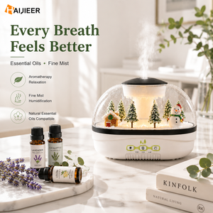 Difusor de Aceites Esenciales USB con Efecto de <span class=keywords><strong>Lluvia</strong></span>, Humidificador con Sonidos de <span class=keywords><strong>Lluvia</strong></span>/Nieve, Iluminación LED, Uso en Hoteles, Gran Capacidad, Servicio Personalizado OEM/ODM - Product Image 1