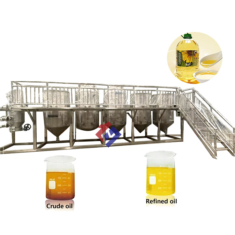 สายการผลิตที่สมบูรณ์น้ํามันกลั่นเครื่องกลั่นน้ํามันดอกทานตะวันขนาดเล็ก