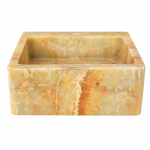 Poulars En gros Lavabo de luxe mural en pierre naturelle et pierre artificielle, avec piédestal, en marbre de jade - Product Image 3