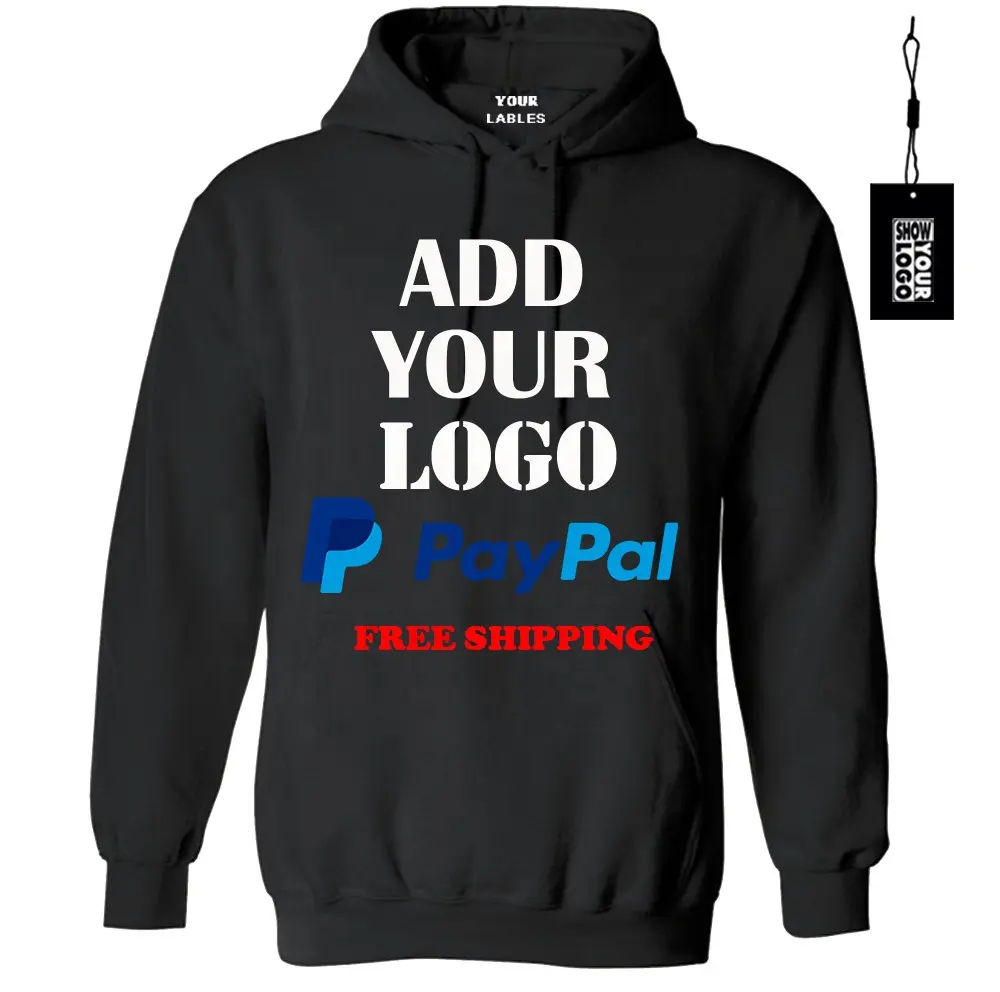 Custom embroidery or screen print free shipping paypal accept 20pcs minimum winter floss lined custom man hoody